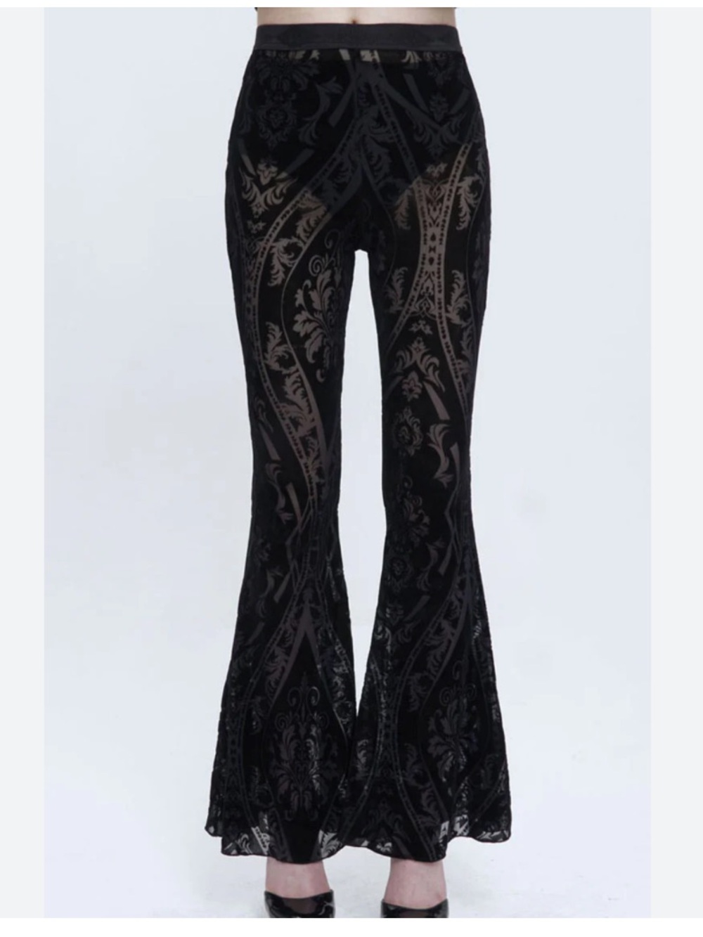 Burnout velvet flare pants